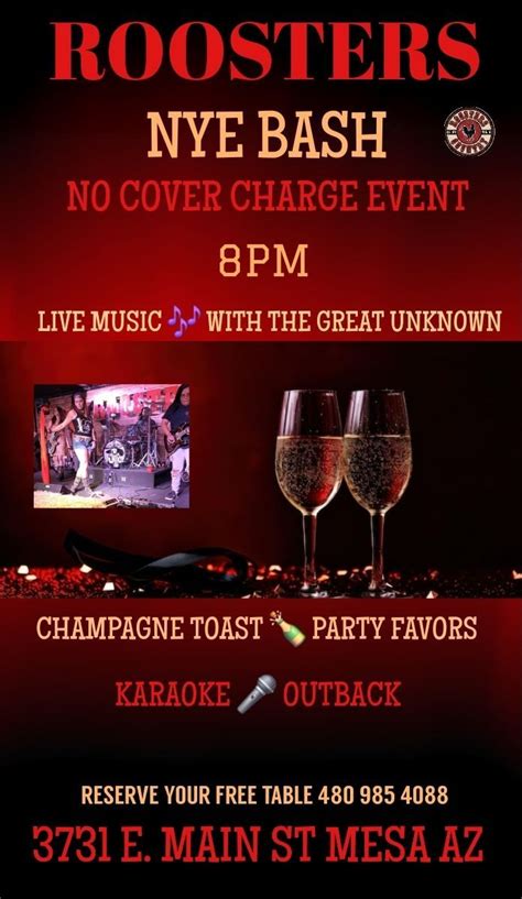 ROOSTERS 11TH ANNUAL NEW YEARS EVE BASH/ NO COVER CHARGE , 3731 E Main ...