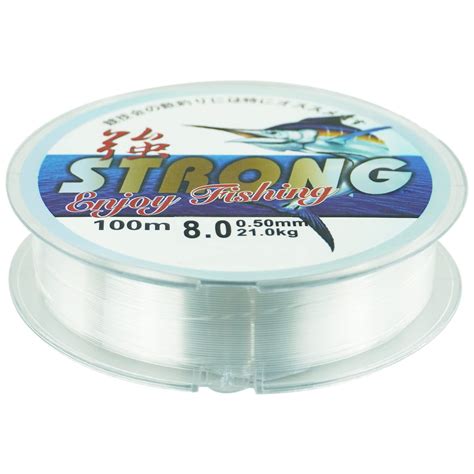 100 Meters Fishing Line, 0.5 mm Monofilament Clear Nylon Fishing Line Strong Tension Wire ...