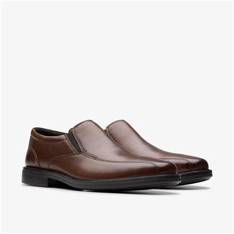 Mens Bolton Free II Brown Leather Loafers Slip On Shoes | Clarks
