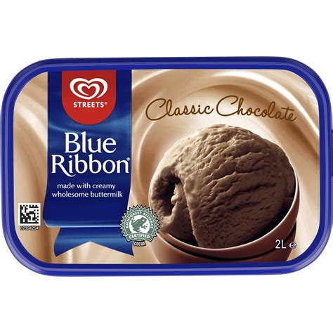 Blue Ribbon Classic Chocolate Reduced Fat Ice Cream Dessert Tub 2l ...