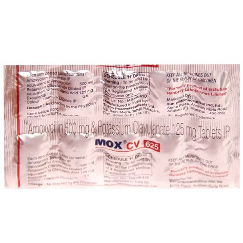 Mox CV 625 Tablet | Uses, Side Effects, Price | Apollo Pharmacy