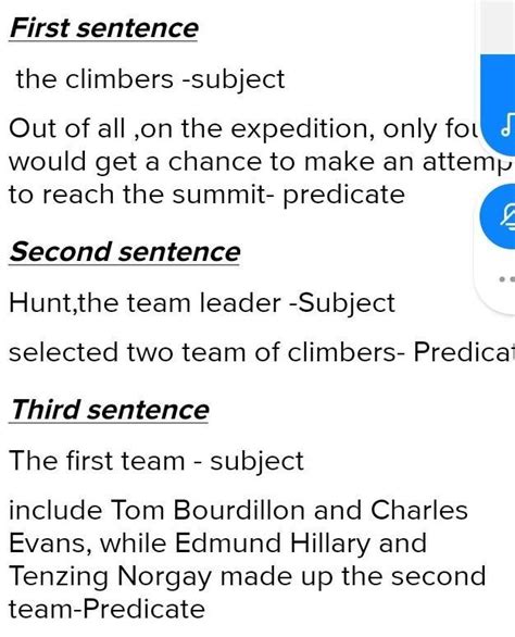 subject and predicate from the text out of all the climbers on the ...