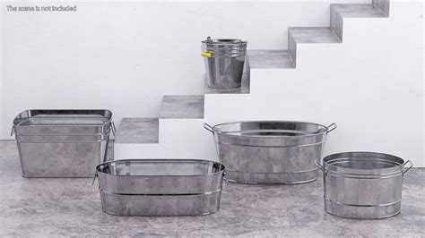 Galvanized Steel Tub Collection 2 3D Model $49 - .3ds .fbx .obj .ma ...