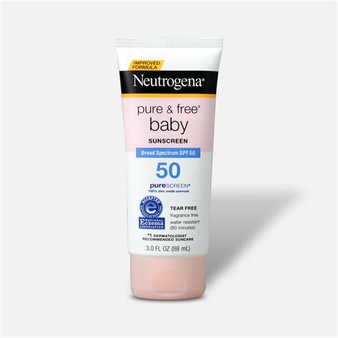 Neutrogena Pure & Free Baby Mineral Sunscreen, Broad Spectrum, SPF 50 ...