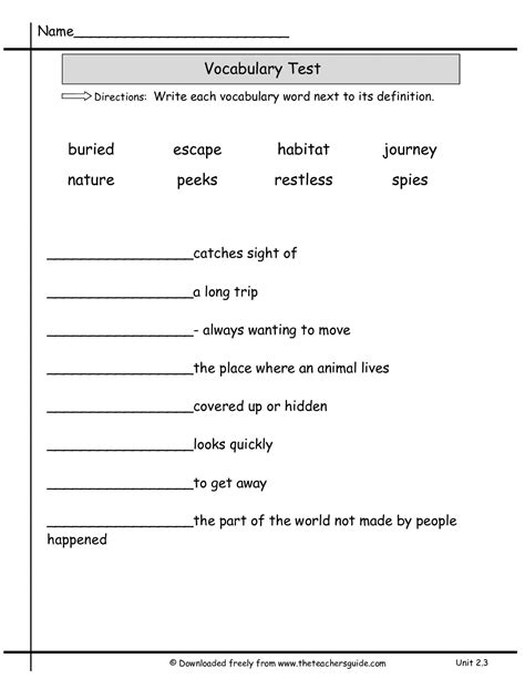 4Th Grade Vocabulary Worksheets — db-excel.com