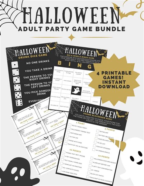 Adult Halloween Party Game Bundle | Instant Download | Printable ...
