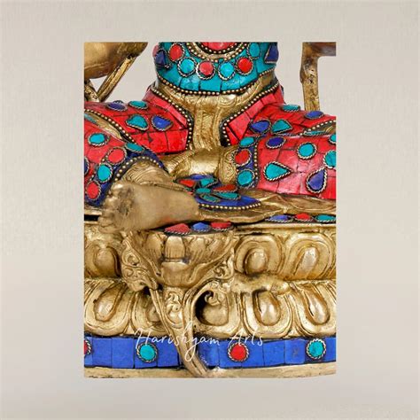 12" Tibetan Buddhist Green Tara Goddess Brass Statue for Protection an