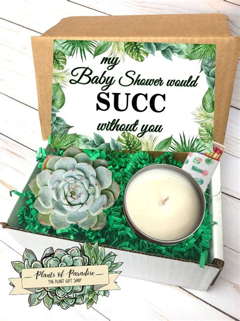 Baby Shower Succulent Gift Box: Hostess Thank You Candle - Etsy