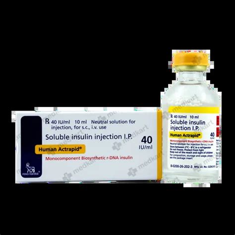 HUMAN ACTRAPID 40IU VIAL 10 ML Price, Uses, Side Effects & Substitutes ...