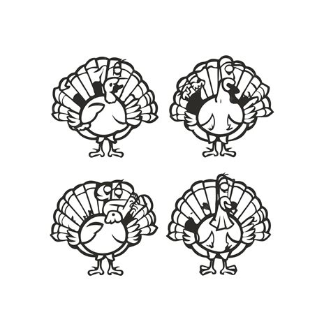 Premium Vector | A vector outline of turkey in four actions