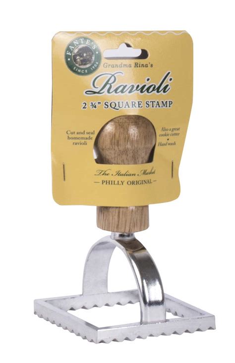 Fantes 43220 Ravioli Maker Set Square Stamp With Wooden Handle ...
