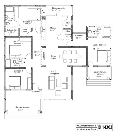 Split Bedroom Floor Plans 🏡 Live In This 5 Bedroom Country House