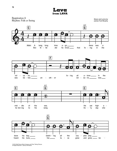 Lava (from Lava) by James Ford Murphy Sheet Music for E-Z Play Today at ...
