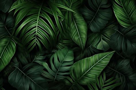 Enchanting tropical foliage green leaves adorning the jungle's lush ...