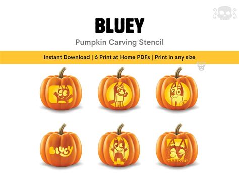 Printable Bluey Pumpkin Stencil | FREE Printable