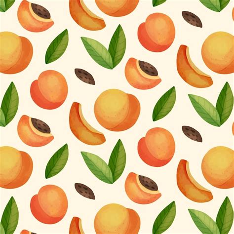 Projeto detalhado do padrão de pêssego | Vetor Grátis