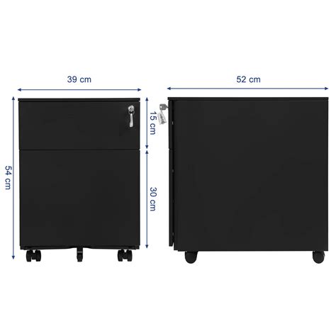 SONGMICS Mobile File Cabinet with 2 Drawers, Lockable Steel Pedestal ...