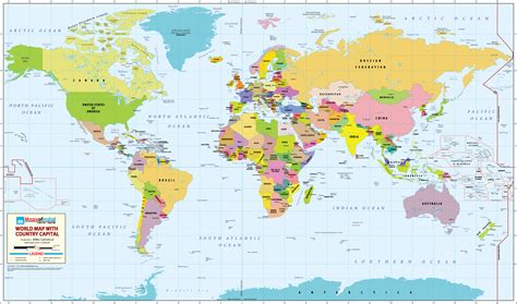 World Map With Country Names And Capital Cities - Infoupdate.org