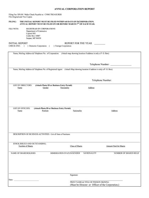CNMI Annual Corporation Report Form - Fill Online, Printable, Fillable ...