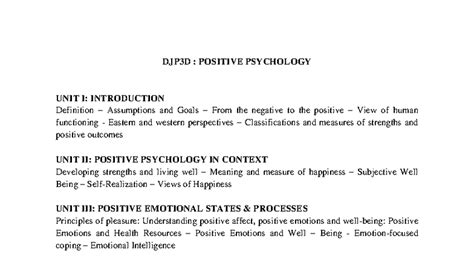 DJP3D: Positive Psychology Module 1 - Introduction to Concepts and ...