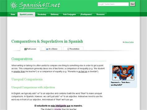 Comparatives and Superlatives Language Tutor Spanish 的图像结果