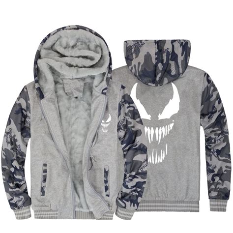 Venom Jackets - Solid Color Venom Movie Series Venom White Super Cool Fleece Jacket - Anime ...