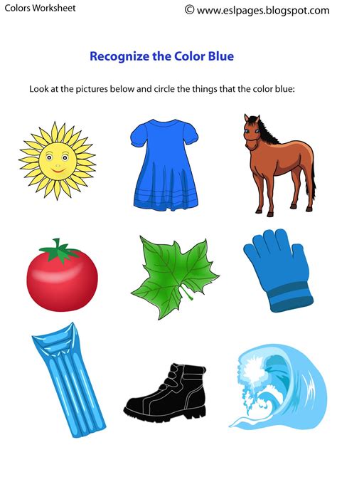 Esl Pages: Colors Worksheets