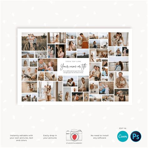 36×24 Photo collage template for Celebrations, Memorials, Funerals ...