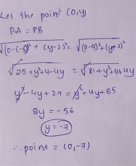 Find the points on y axis which is equidistant from the points (-5,2 ...