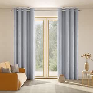 haus & kinder Jacquard Polyester Curtains for Door Set of 2, Willow ...