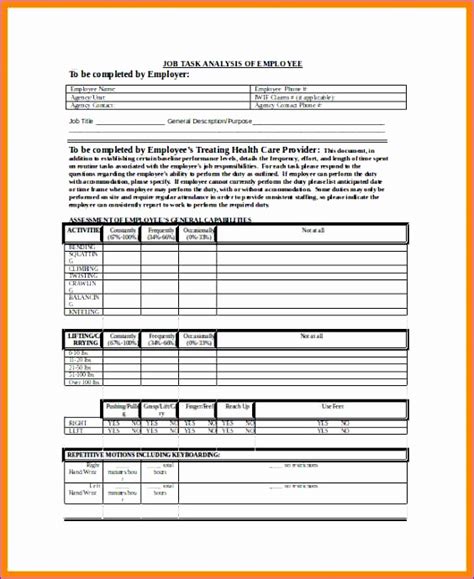 Image result for Task Analysis Template Excel