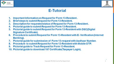 TRACES |E-Tutorial of Form 13 Resident Covered Under Rule 28AB