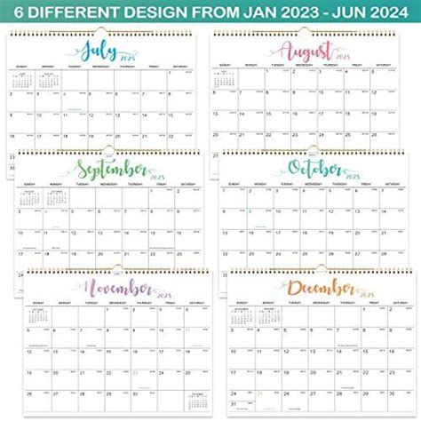Calendário 2023-2024 - 18 Calendário de parede | Ubuy India