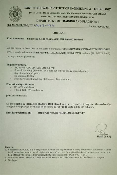 Training & Placement | Notices