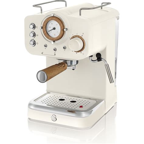 Swan SK22110WHTN Retro Espresso Coffee Machine - White | Appliances Direct