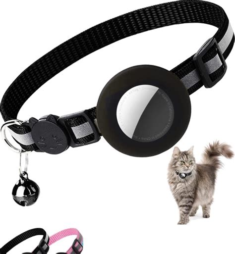 Homvexi Nylon Airtag Cat Collar Breakaway, Reflective Kitten Collar ...