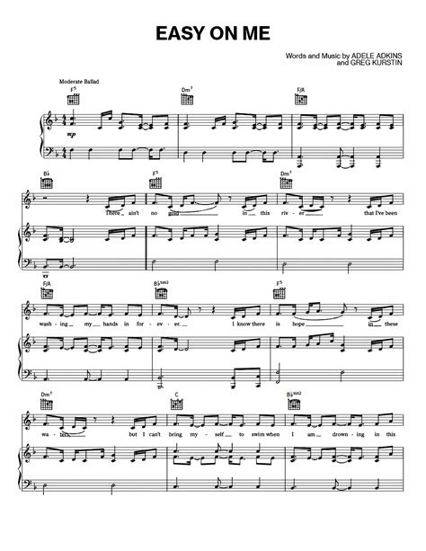 Adele Easy on Me Sheet Music Download Digital PDF, Pop Song, Vocal and Piano, Instant Print ...