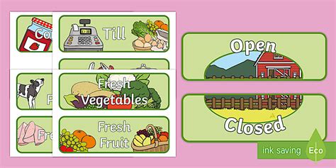 Farm Shop Role Play Signs - Primary Resources - Twinkl
