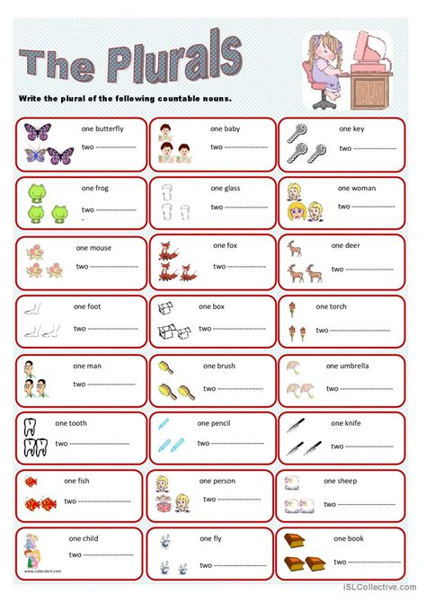 The plurals: English ESL worksheets pdf & doc
