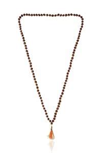 Edmiria Rudraksha Original 5 mukhi Wood Mala for Pooja,Wearing Japa ...