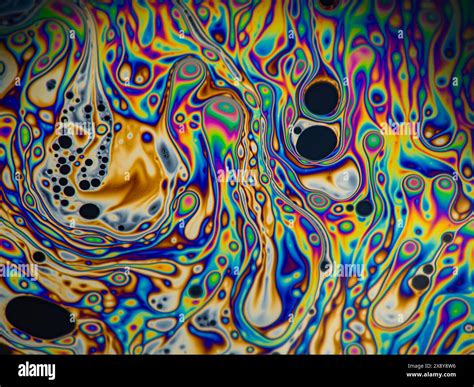 Soap bubble.Rainbow colors created by soap, bubbles, art on the wall ...