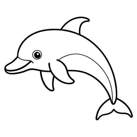 Hand drawn dolphin outline illustration elegant marine animal design ...