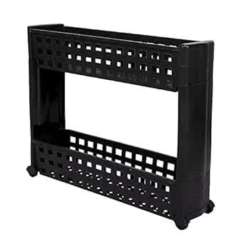 2 Layer Storage Organizer Slim Rack with Wheels for Easy Movement ...