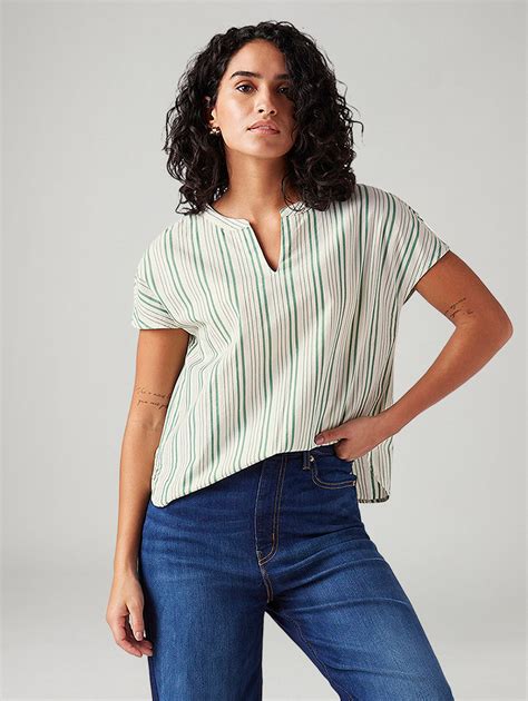 Women's Striped Relaxed Fit Top – Levis India Store