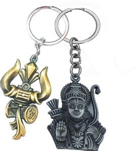 KV Fashion Jai Shree Ram Grey Metal Key Ring With Shiv Shankar Gold ...