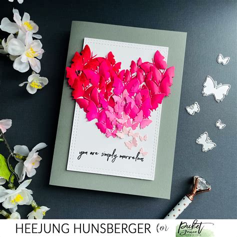 PFS-Butterflies Heart Card - H MADE BOUTIQUE