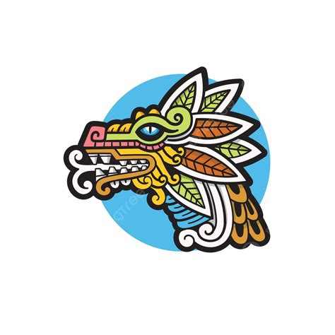 Quetzalcóatl Cabeza Dios Mexicano Azteca Estilo Monstruo Vector PNG ...