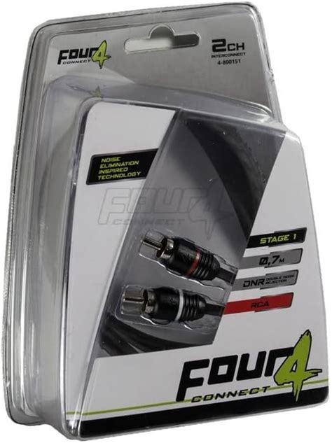 KMH FOUR CONNECT STAGE-1 RCA CABLE-0.75M compatible with Car amplifier ...