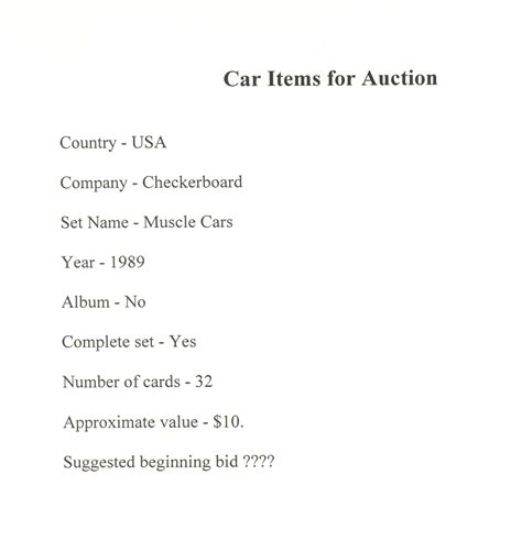 Lot Detail - 1989 Checkerboard (USA) Muscle Cars Complete set of (32 ...
