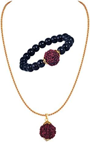 JFL-Jewellery for Less Black Onyx Stone and Panch Mukhi Rudraksha ...